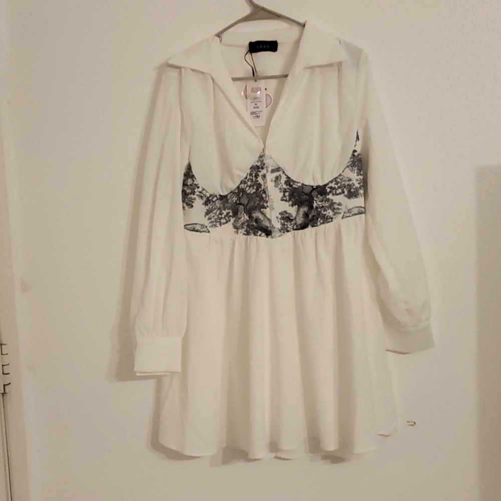 White dress with built in corset